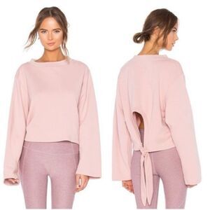 Varley Pink Weymouth Tie-back Cotton Pullover Crewneck Sweatshirt Athletic XS